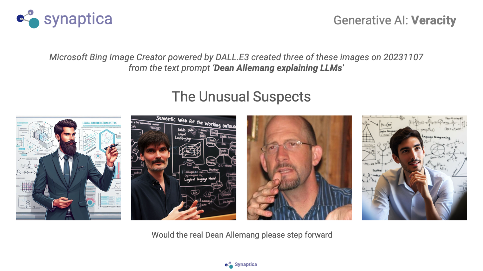 Presentation Slide | Generative AI: Veracity - Images of Unusual Suspects